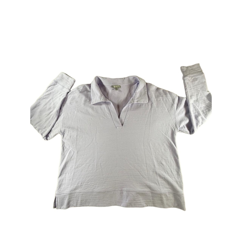 Talbots Womens Size L Light Purple Textured Knit UPF 50 UPF Casual sun protect